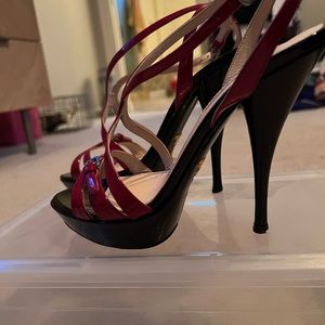 Red and black Prada sandals